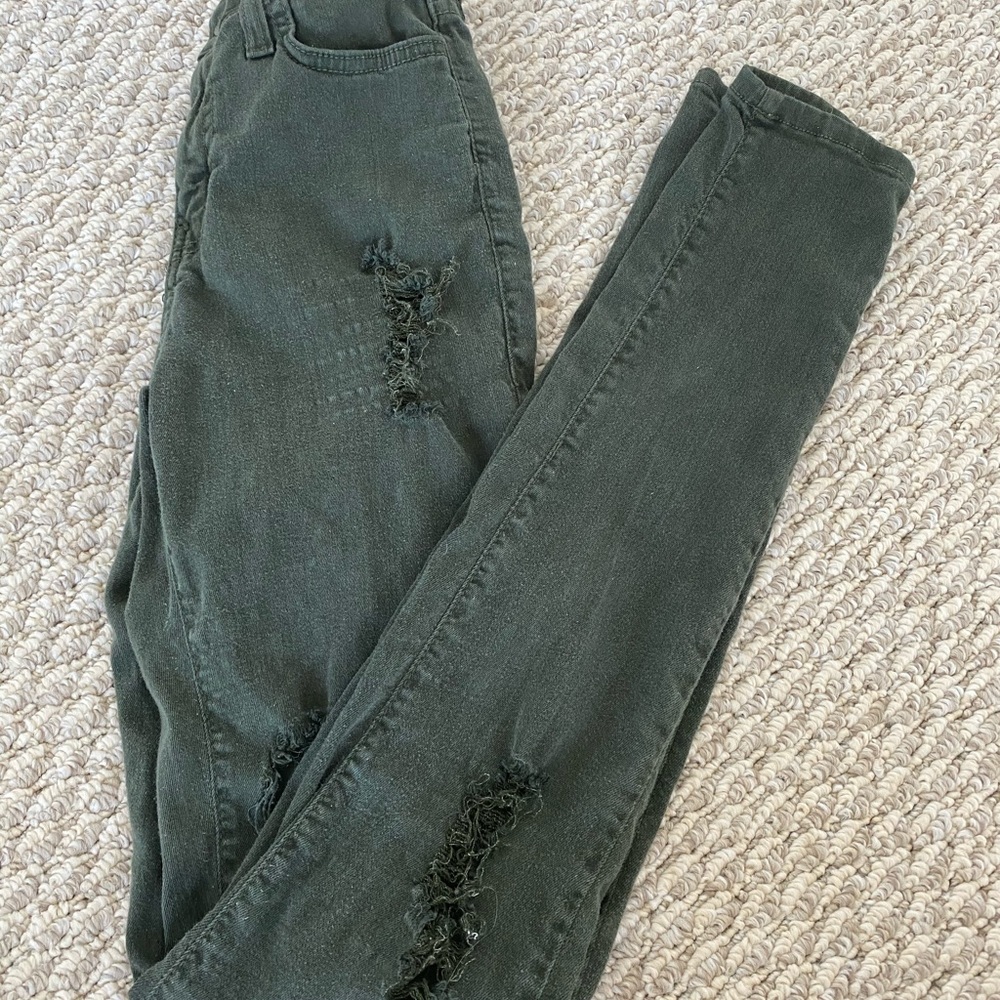 High waisted skinny jeans